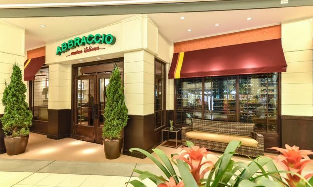 Uma aula de italiano dentro dos banheiros do novo restaurante Abbraccio
